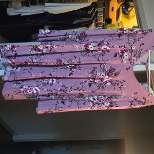 Pink floral long sleeve dress